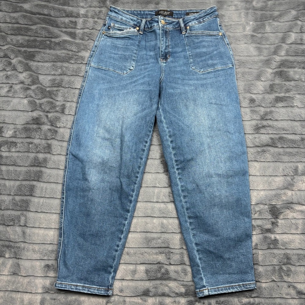 Judy Blue Barrel Fit Jeans Womens 9/29 Medium Wash High Rise JB881012 DK-CO